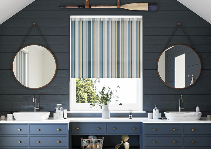 Riviera Stripe, Azure - Twist&Fit Roller Blind - Image 3